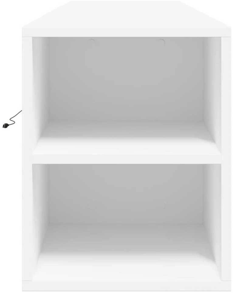 TV staliukas Sieninė TV spintelė su LED lemputėmis, balta, 180x31x39,5cm