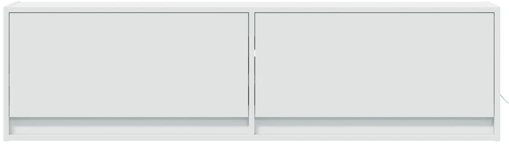 TV staliukas Sieninė TV spintelė su LED lemputėmis, balta, 140x31x38cm