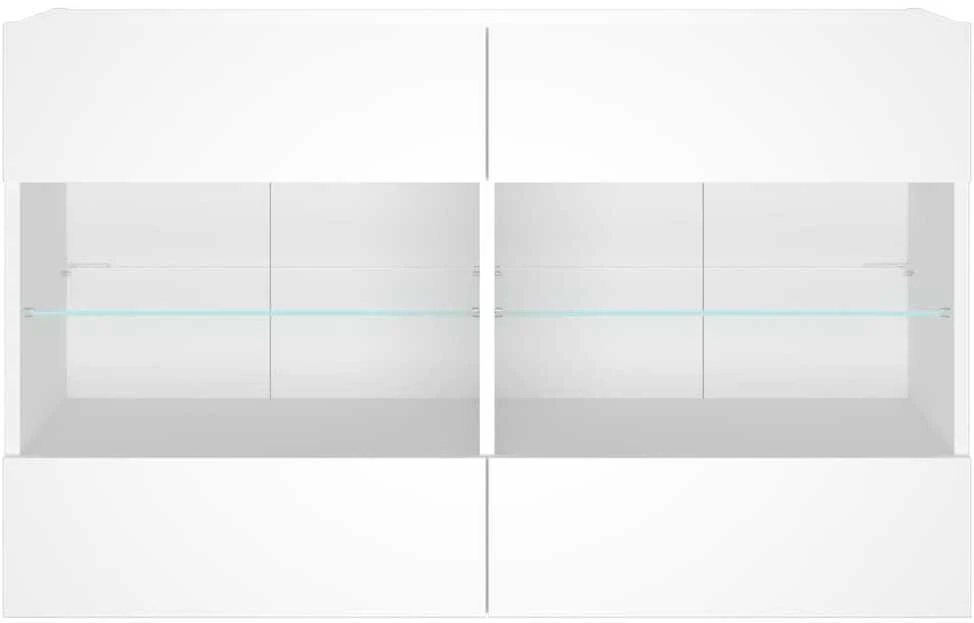 TV staliukas Sieninė TV spintelė su LED lemputėmis, balta, 98,5x30x60,5cm