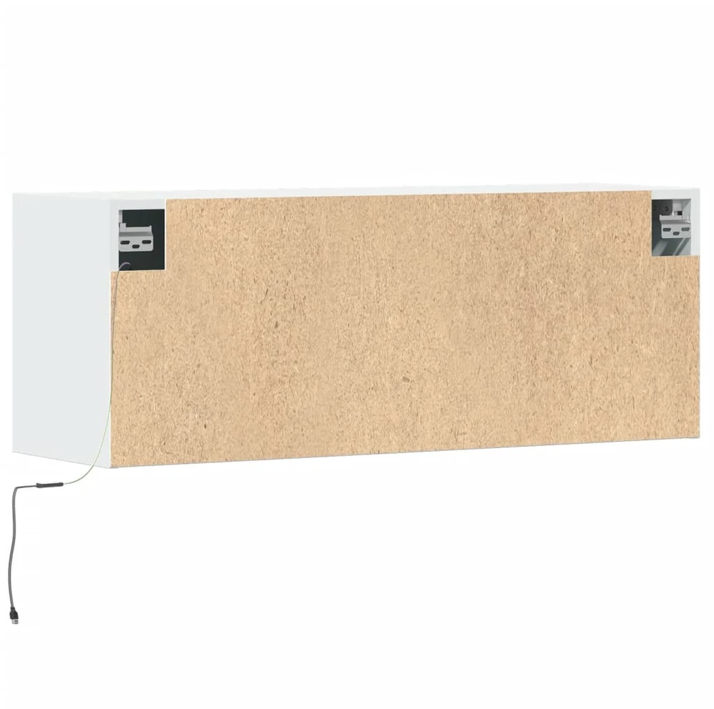 TV staliukas Sieninė TV spintelė su LED lemputėmis, balta, 100x31x35cm