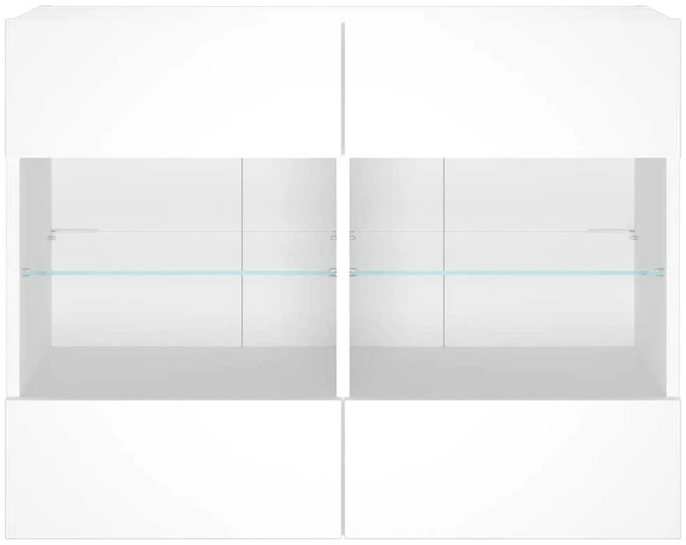 TV staliukas Sieninė TV spintelė su LED lemputėmis, balta, 78,5x30x60,5cm