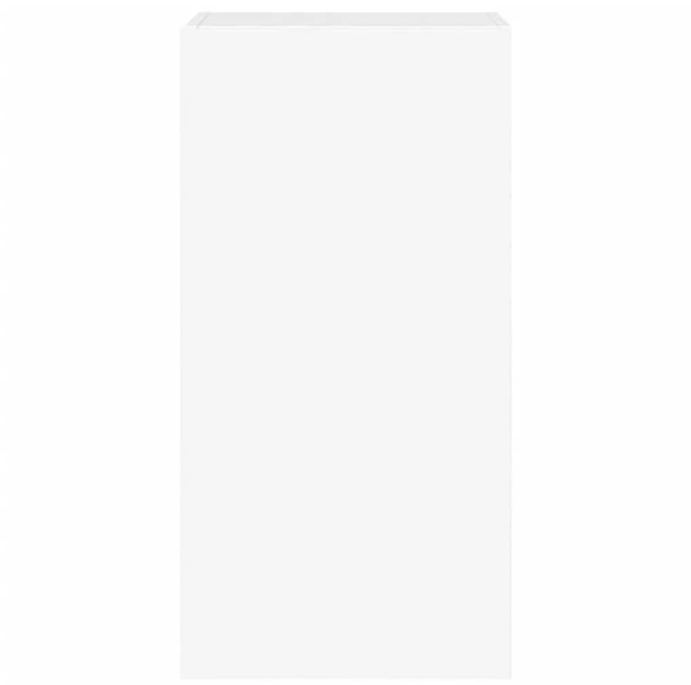TV staliukas Sieninė TV spintelė su LED lemputėmis, balta, 40,5x35x80cm