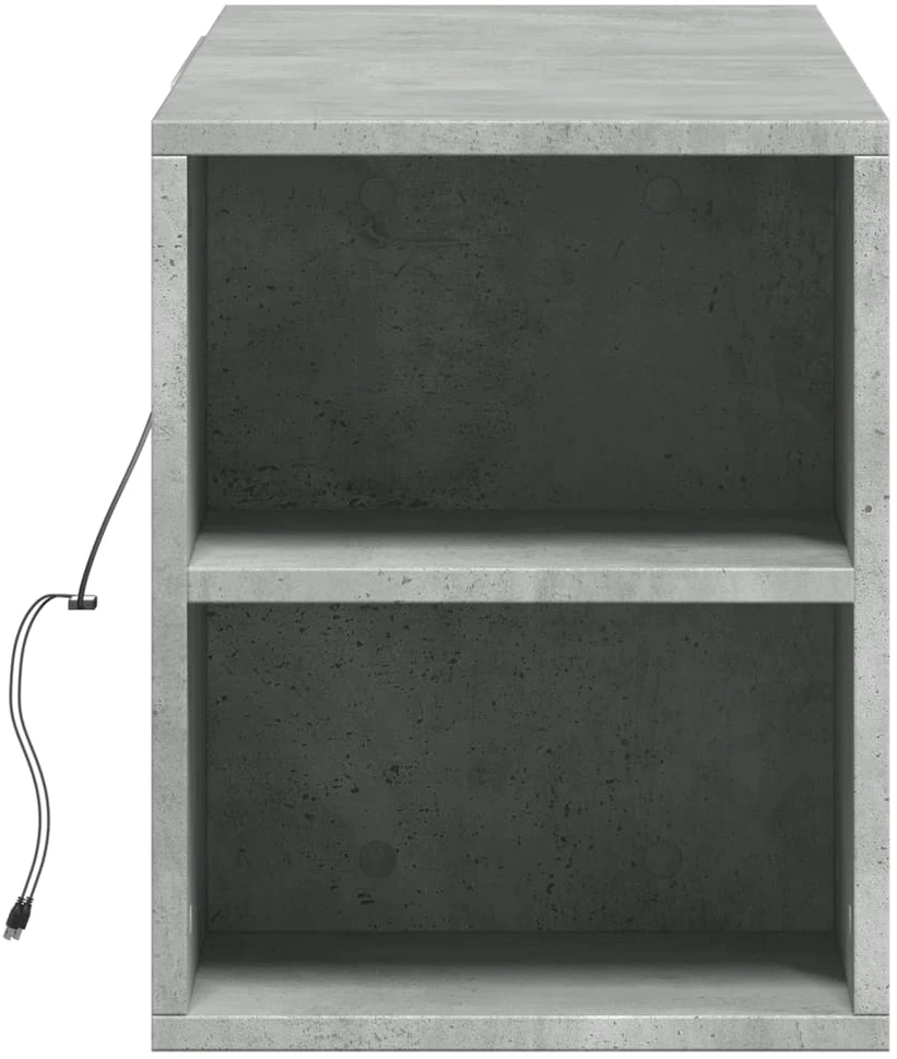 TV staliukas Sieninė TV spintelė su LED lemputėmis, betono, 135x31x39,5cm