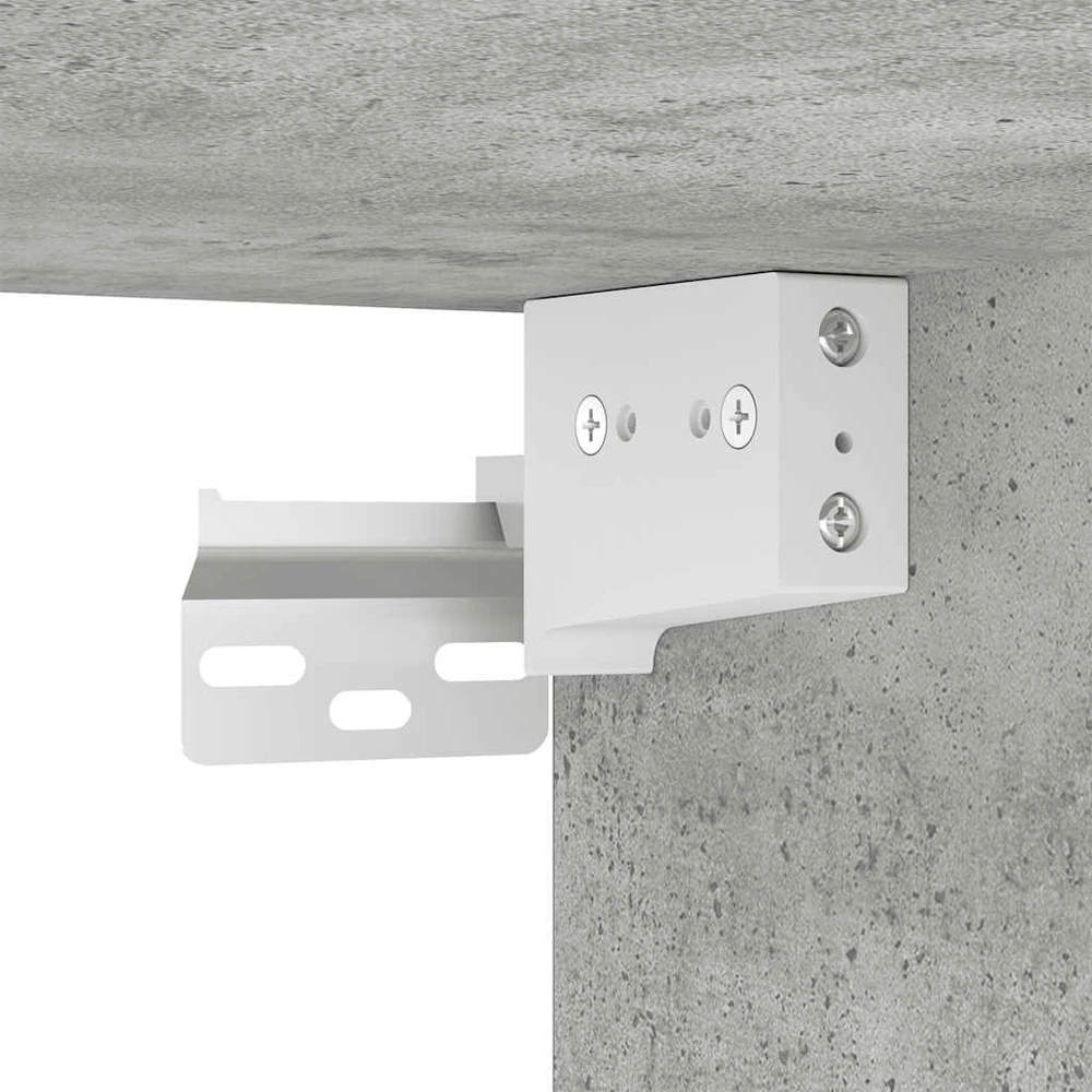 TV staliukas Sieninė TV spintelė su LED lemputėmis, betono pilka, 80x35x31cm