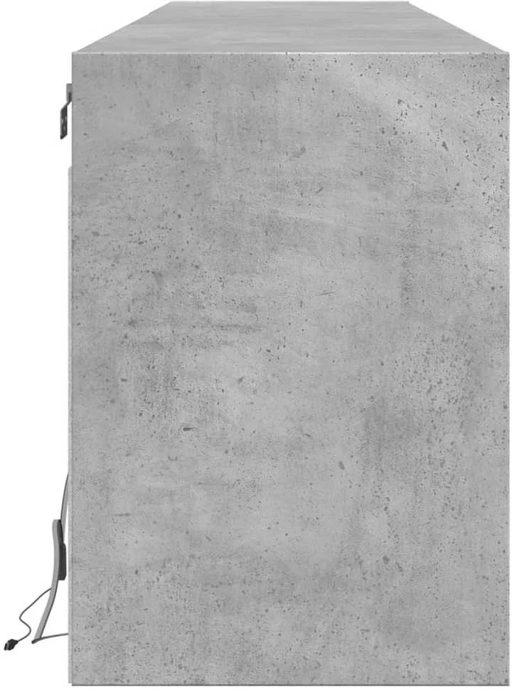 TV staliukas Sieninė TV spintelė su LED lemputėmis, betono, 180x31x45cm