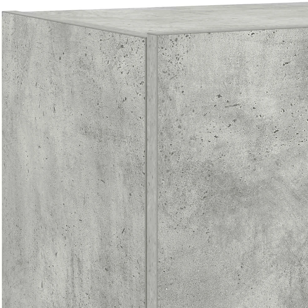 TV staliukas Sieninė TV spintelė su LED lemputėmis, betono pilka, 80x35x31cm