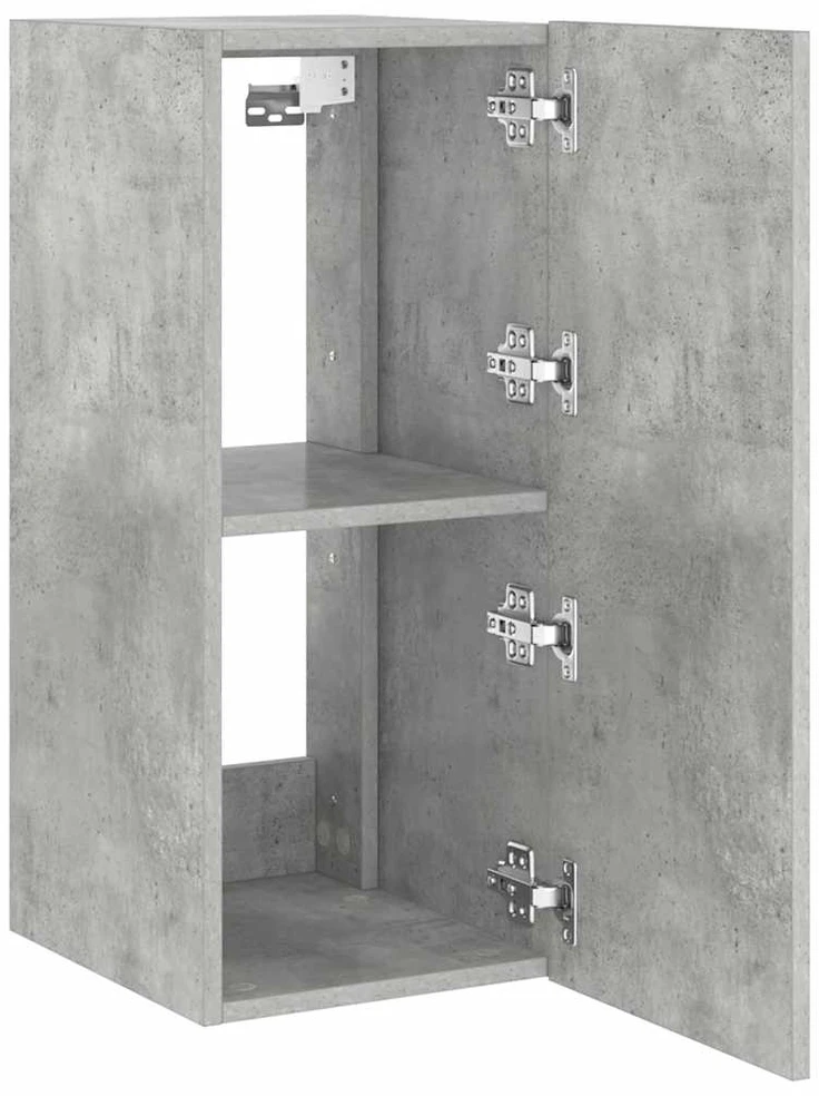 TV staliukas Sieninė TV spintelė su LED lemputėmis, betono, 30,5x35x70cm