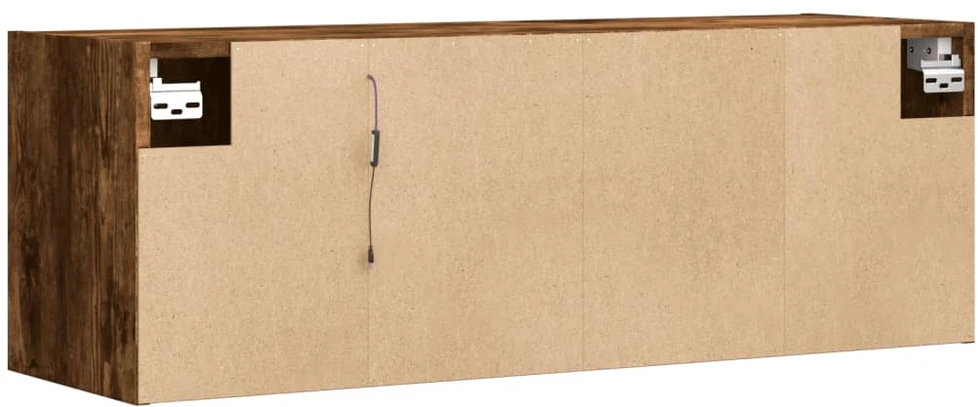 TV staliukas Sieninė TV spintelė su LED lemputėmis, dūminė, 100x31x35cm