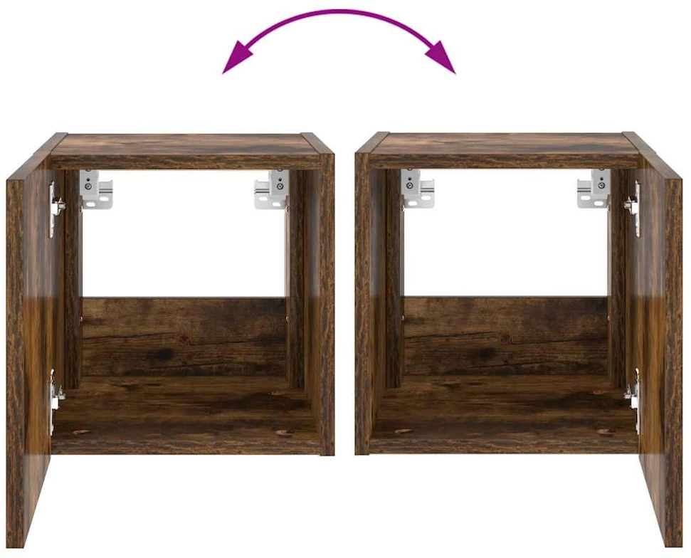 TV staliukas Sieninė TV spintelė su LED lemputėmis, dūminė, 30,5x35x30cm