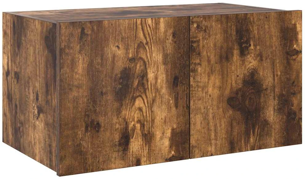 TV staliukas Sieninė TV spintelė su LED lemputėmis, dūminė, 60x35x31cm
