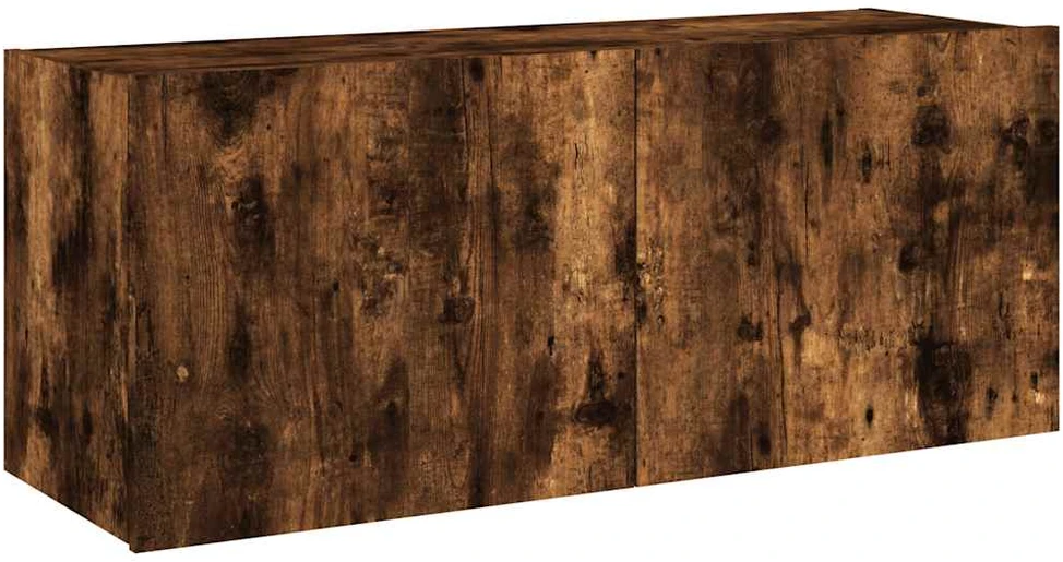 TV staliukas Sieninė TV spintelė su LED lemputėmis, dūminė, 100x35x41cm