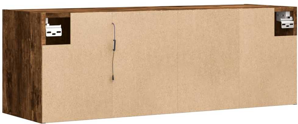 TV staliukas Sieninė TV spintelė su LED lemputėmis, dūminė, 100x31x35cm