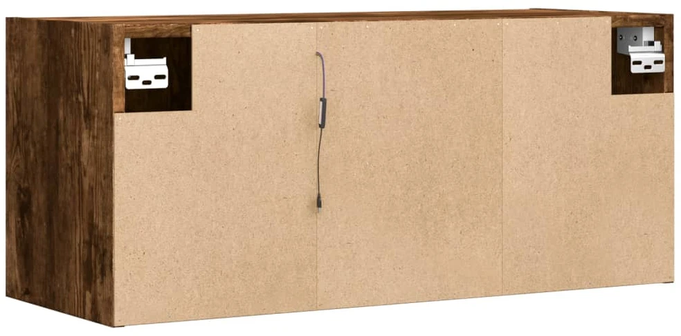 TV staliukas Sieninė TV spintelė su LED lemputėmis, dūminė, 80x31x35cm