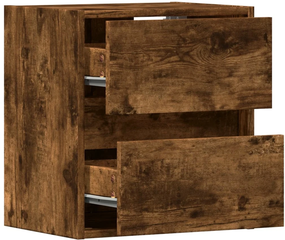 TV staliukas Sieninė TV spintelė su LED lemputėmis, dūminė, 41x31x45cm
