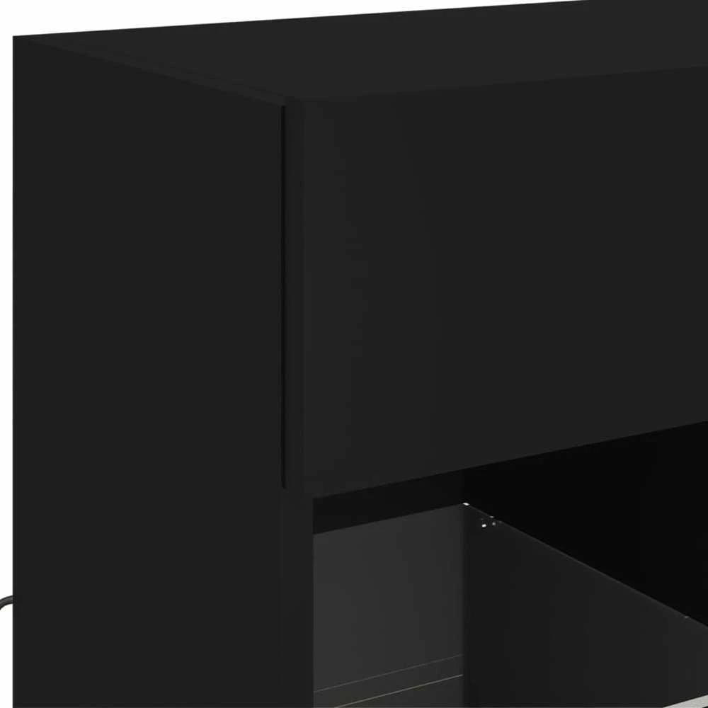 TV staliukas Sieninė TV spintelė su LED lemputėmis, juoda, 58,5x30x60,5cm