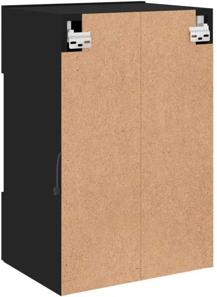 TV staliukas Sieninė TV spintelė su LED lemputėmis, juoda, 40x30x60,5cm
