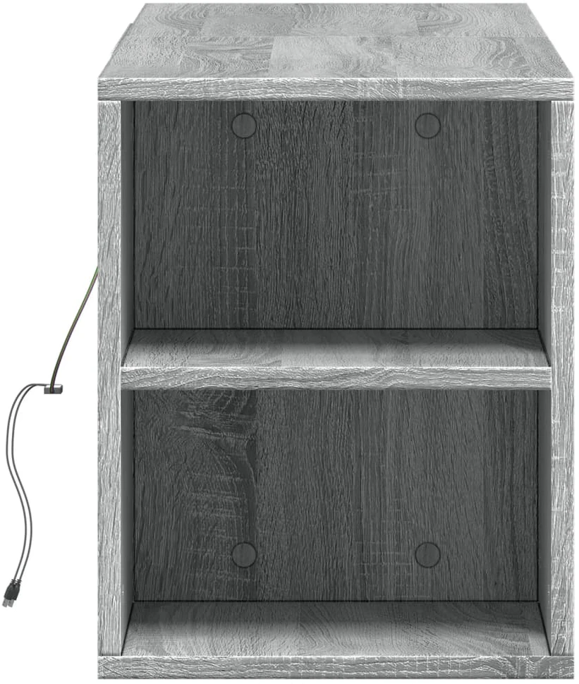 TV staliukas Sieninė TV spintelė su LED lemputėmis, pilka, 135x31x39,5cm