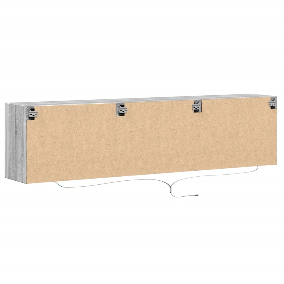 TV staliukas Sieninė TV spintelė su LED lemputėmis, pilka, 180x31x45cm