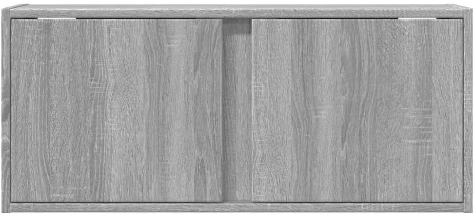 TV staliukas Sieninė TV spintelė su LED lemputėmis, pilka, 80x31x35cm