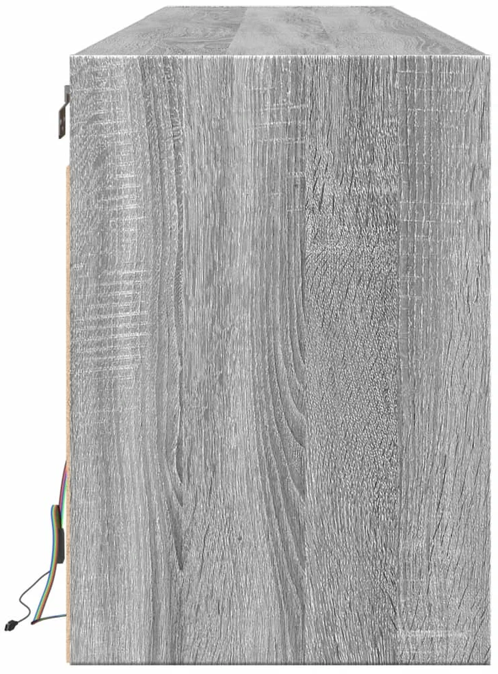TV staliukas Sieninė TV spintelė su LED lemputėmis, pilka, 180x31x45cm