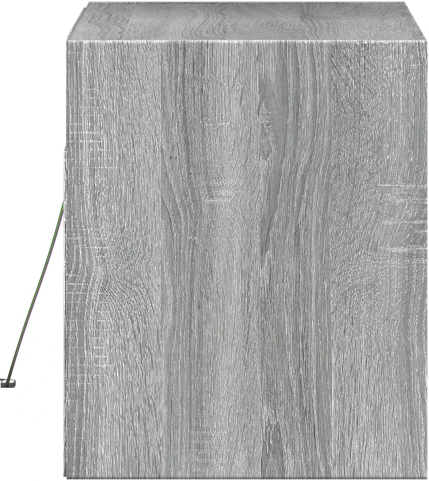 TV staliukas Sieninė TV spintelė su LED lemputėmis, pilka, 80x31x35cm