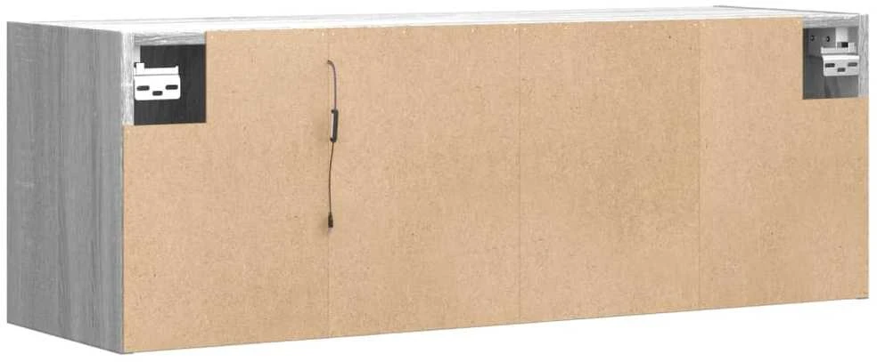 TV staliukas Sieninė TV spintelė su LED lemputėmis, pilka, 100x31x35cm