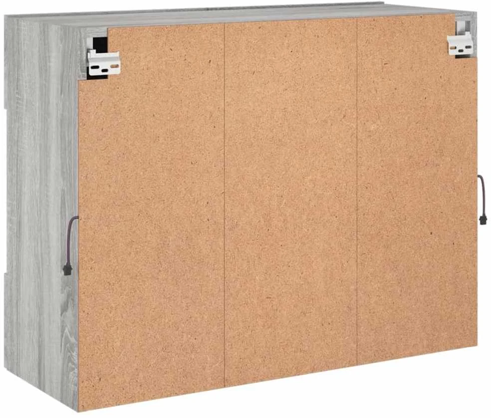 TV staliukas Sieninė TV spintelė su LED lemputėmis, pilka, 78,5x30x60,5cm
