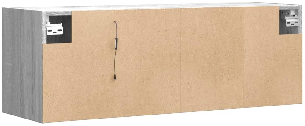 TV staliukas Sieninė TV spintelė su LED lemputėmis, pilka, 100x31x35cm