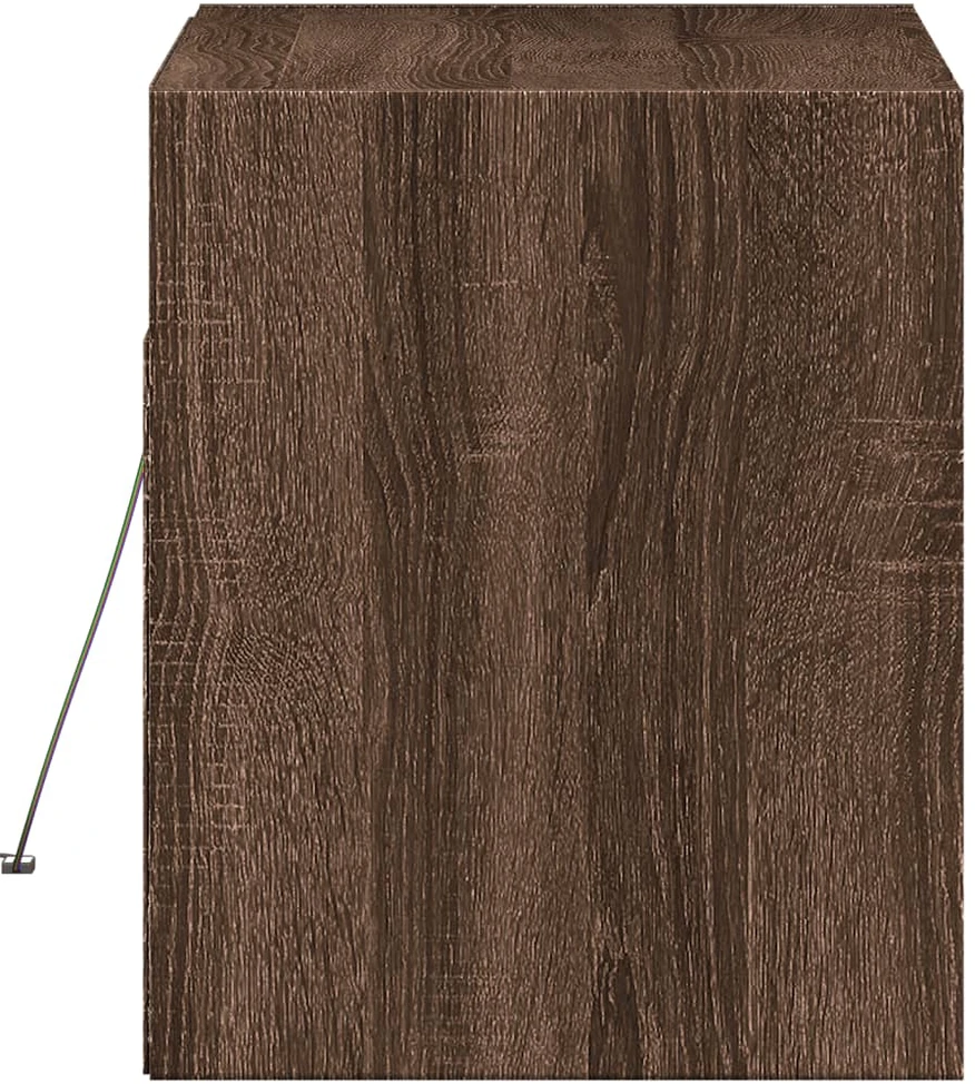 TV staliukas Sieninė TV spintelė su LED lemputėmis, ruda ąžuolo, 80x31x35cm
