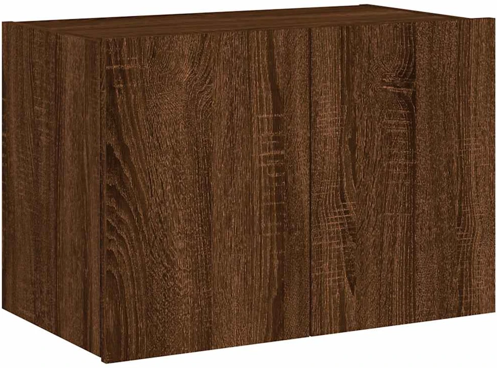 TV staliukas Sieninė TV spintelė su LED lemputėmis, ruda ąžuolo, 60x35x41cm