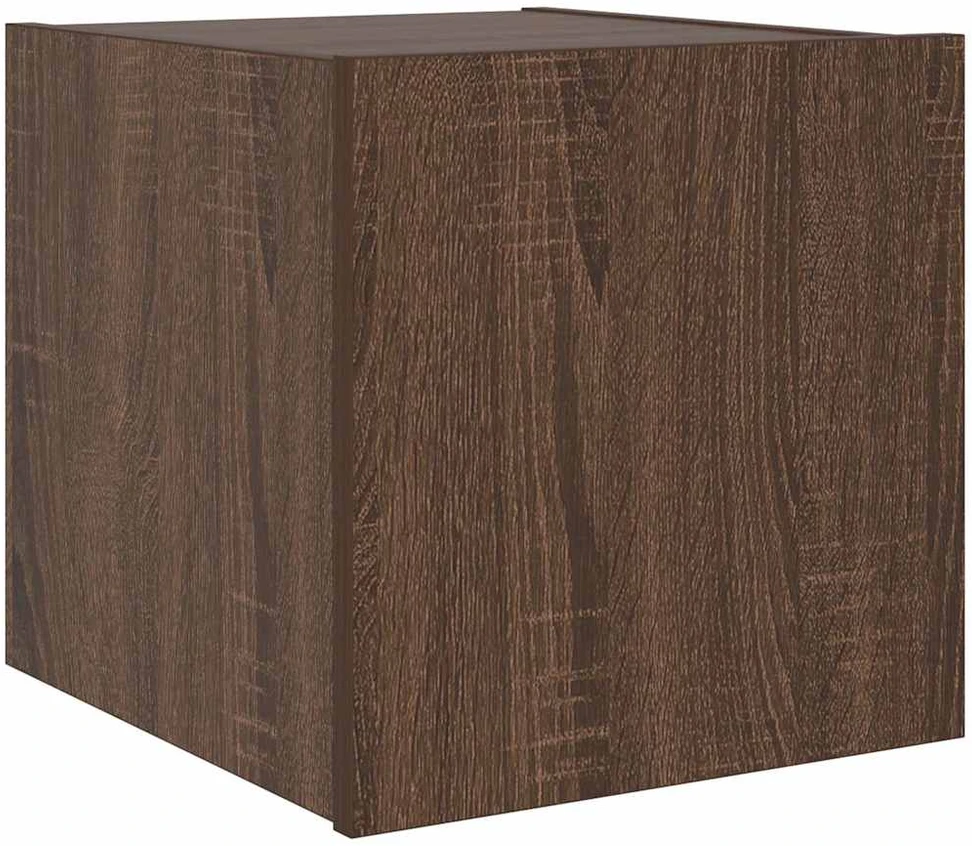 TV staliukas Sieninė TV spintelė su LED lemputėmis, ruda, 30,5x35x30cm