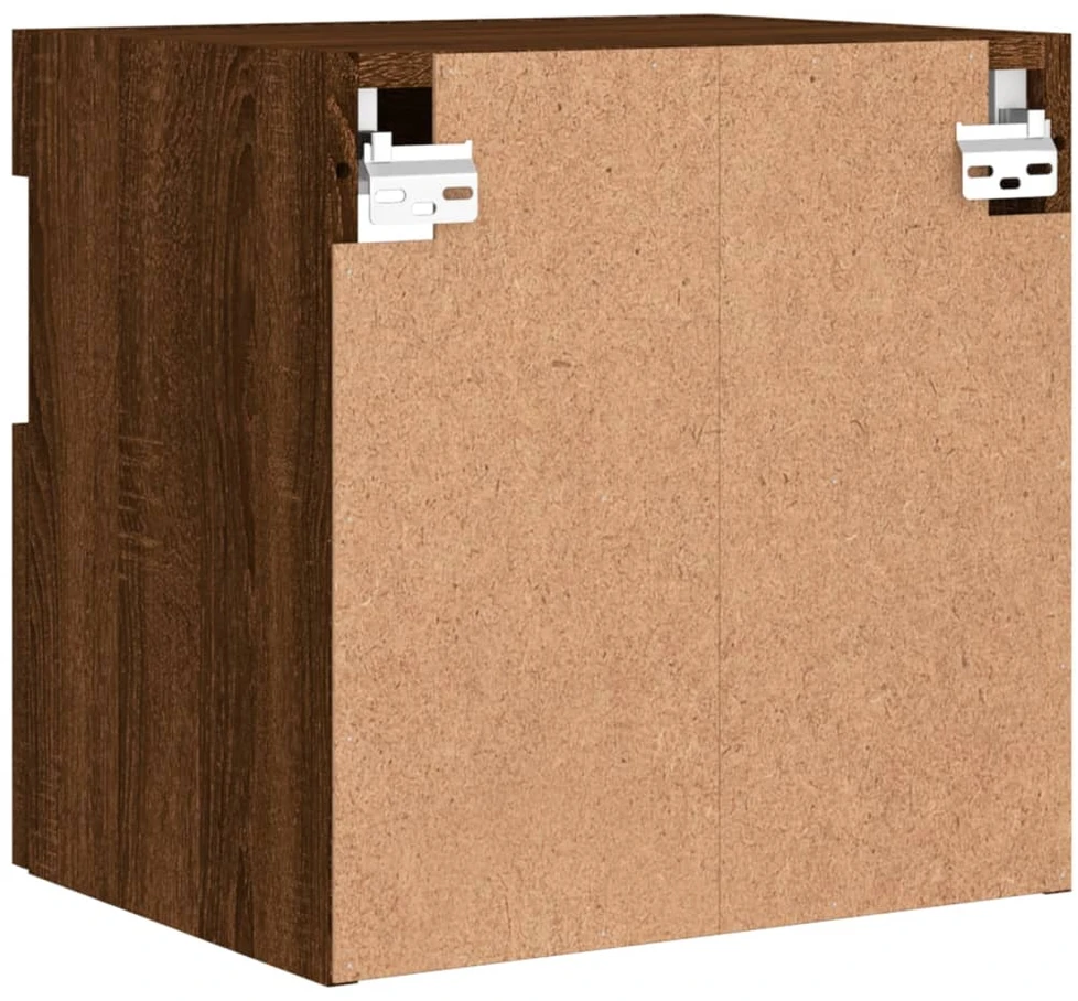 TV staliukas Sieninė TV spintelė su LED lemputėmis, ruda ąžuolo, 40x30x40cm