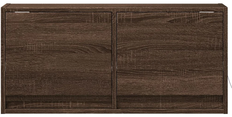 TV staliukas Sieninė TV spintelė su LED lemputėmis, ruda ąžuolo, 80x31x35cm