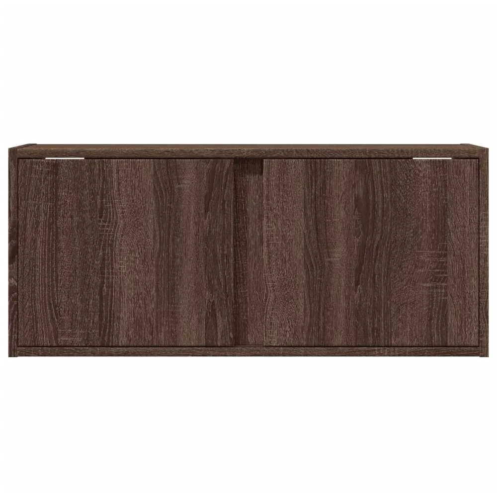 TV staliukas Sieninė TV spintelė su LED lemputėmis, ruda ąžuolo, 80x31x35cm