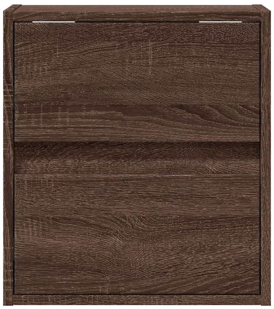 TV staliukas Sieninė TV spintelė su LED lemputėmis, ruda ąžuolo, 41x31x45cm