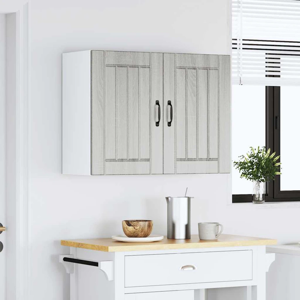 Sieninė virtuvės spinta "Lucca" Pilka Sonoma Engineered Wood