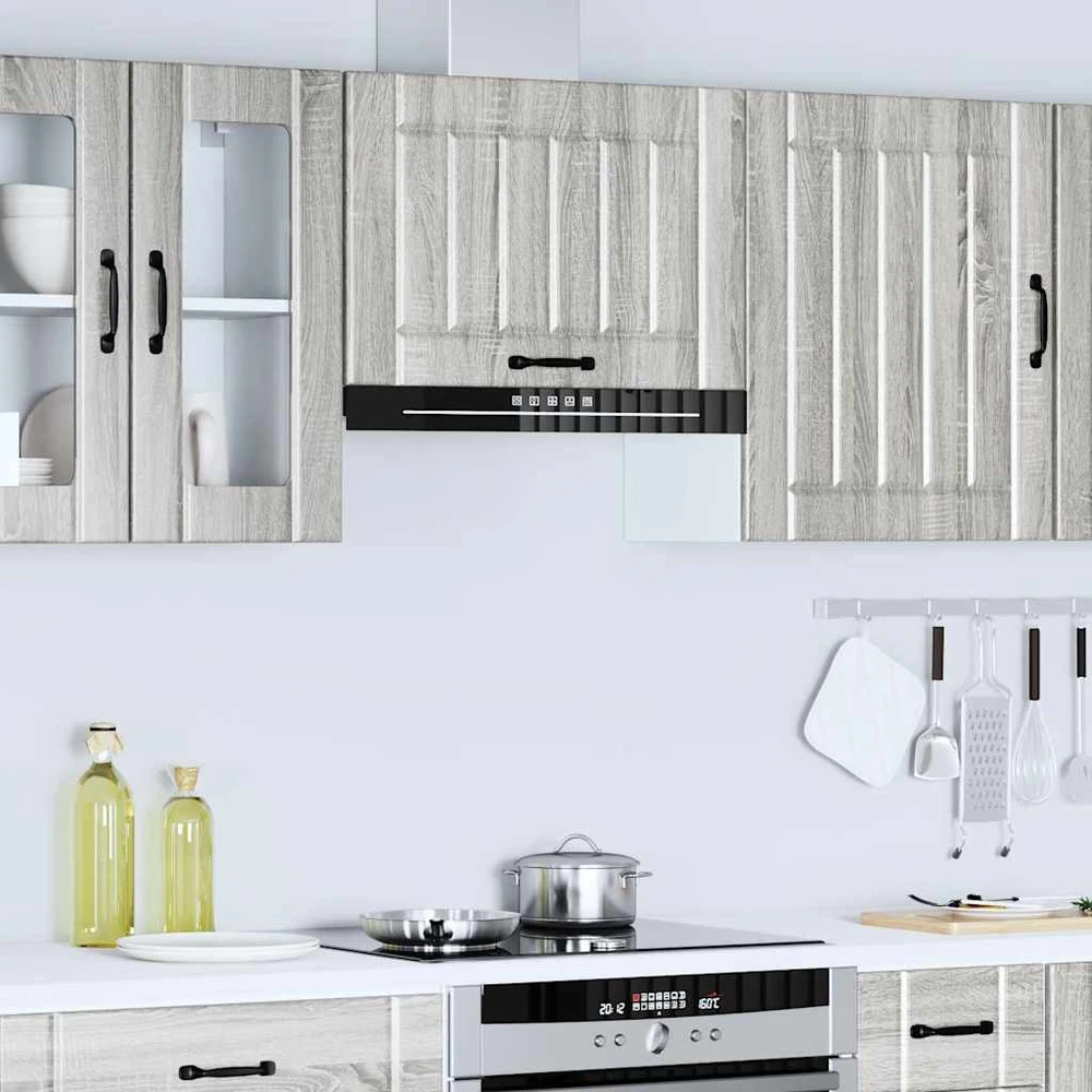 Sieninė virtuvės spinta "Lucca" Pilka Sonoma Engineered Wood