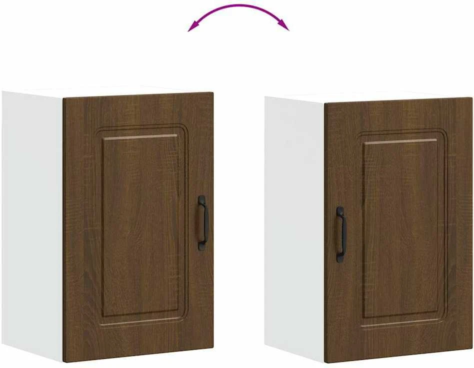 Sieninė virtuvės spintelė, Kalmar, ruda ąžuolo, mediena
