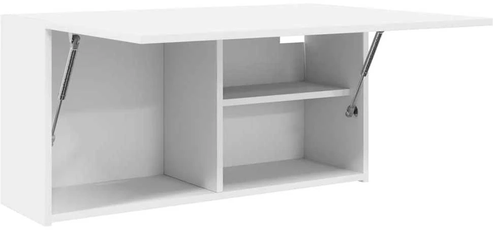 Sieninė vonios kambario spintelė, baltos, 80x25x40cm, mediena