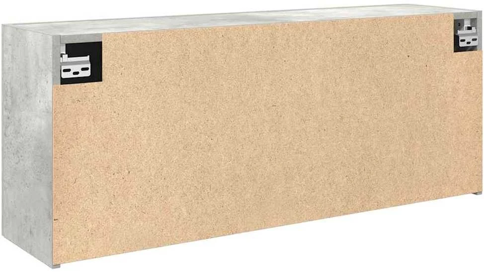 Sieninė vonios kambario spintelė, betono pilka, 100x25x40cm