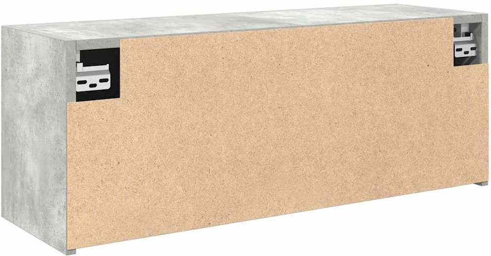 Sieninė vonios kambario spintelė, betono pilka, 80x25x30cm