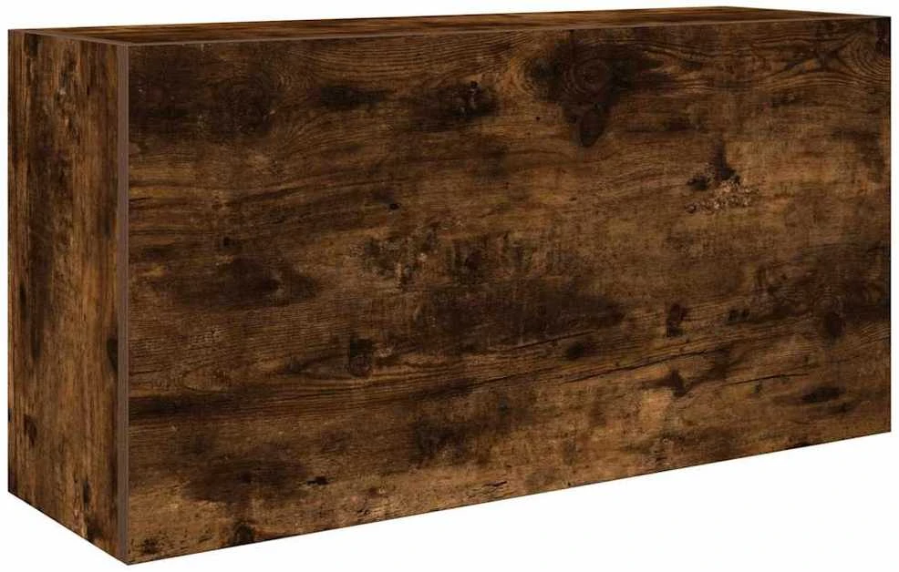 Sieninė vonios kambario spintelė, dūminio ąžuolo, 80x25x40cm