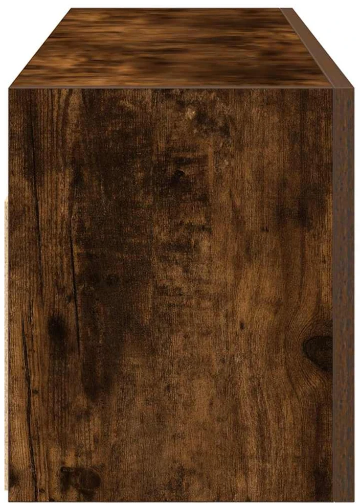 Sieninė vonios kambario spintelė, dūminio ąžuolo, 100x25x30cm