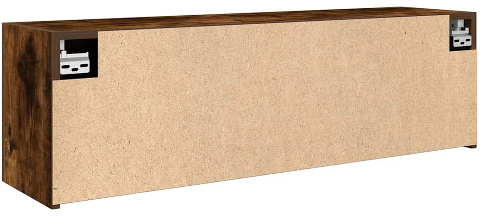 Sieninė vonios kambario spintelė, dūminio ąžuolo, 100x25x30cm