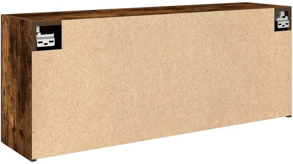 Sieninė vonios kambario spintelė, dūminio ąžuolo, 100x25x40cm