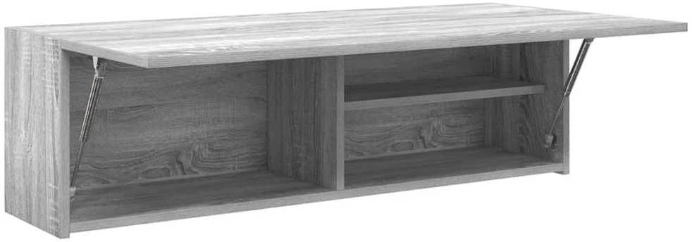 Sieninė vonios kambario spintelė, pilka ąžuolo, 100x25x30cm