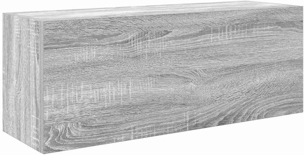 Sieninė vonios kambario spintelė, pilka ąžuolo, 80x25x30cm