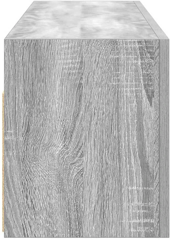Sieninė vonios kambario spintelė, pilka ąžuolo, 100x25x30cm