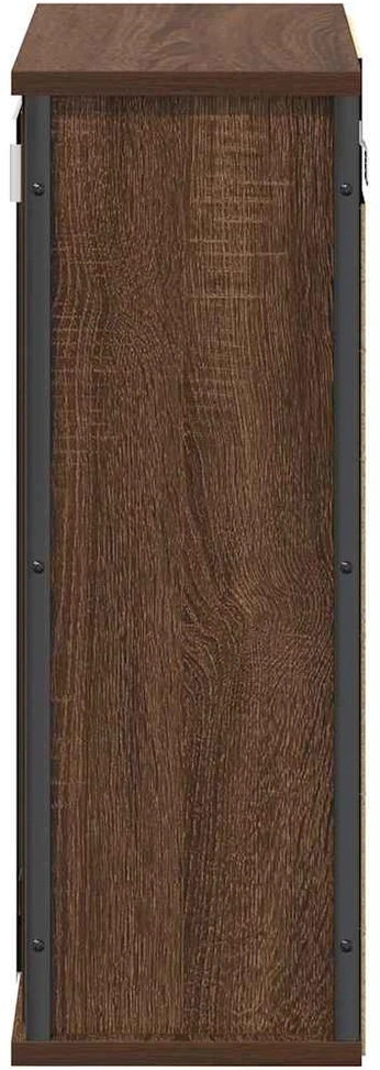 sieninė vonios spintelė su veidrodžiu rudas ąžuolas 50x21x60 cm
