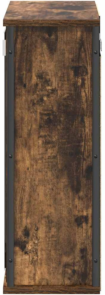 sieninė vonios spintelė su veidrodžiu rūkyto ąžuolo 50x21x60 cm